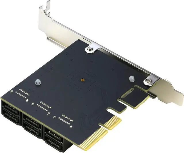 Alt view image 2 of 7 - PCIe SATA Card [6 Ports], PCIe x4 to 6 Port SATA 3.0 6Gbps Expansion Controller Adapter