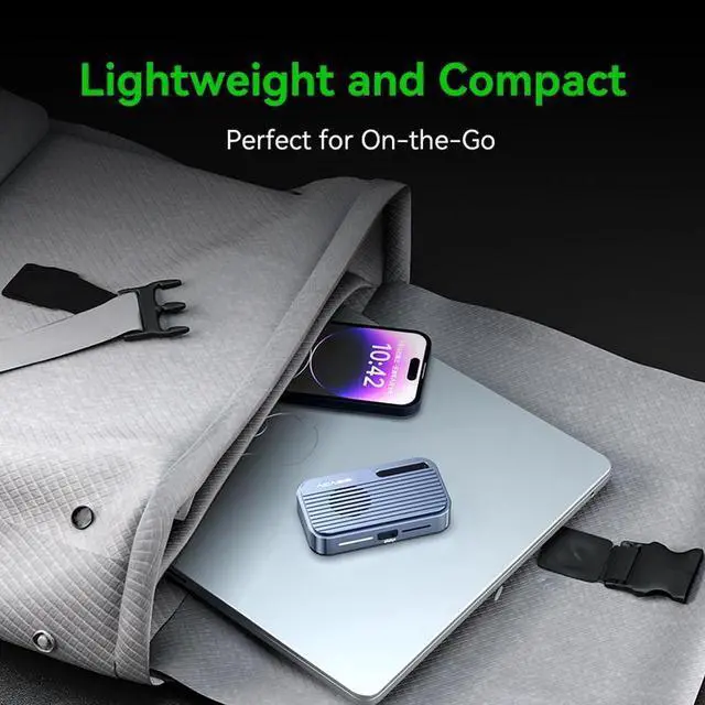 Alt view image 7 of 7 - TB5 80Gbps M.2 NVMe SSD Enclosure, USB4 v2.0 Compatible with Thunderbolt 5/TB3/TB4 Transfer Rates Over 6000MB/s, Works with Mac M4 Pro