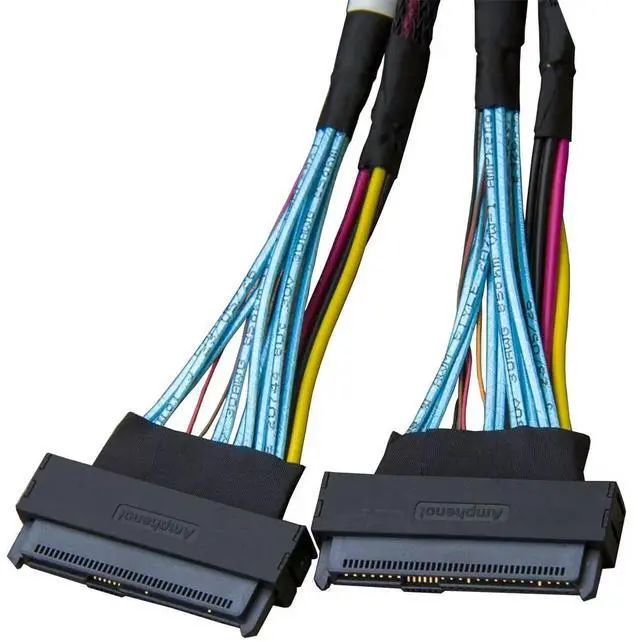 Alt view image 4 of 5 - PCIe Gen4 SlimSAS 4X to U.2 NVMe Adapter,SFF-8654 38P to SFF-8639 68P Cable with Power, 75CM