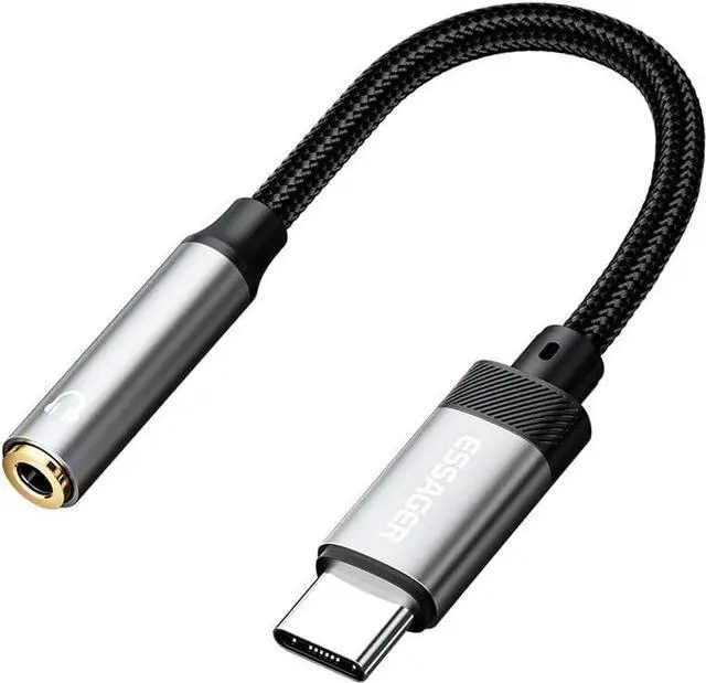 Main image of USB C to 3.5mm Audio Adapter, Hi-Res DAC Aux Headphone Jack Female Nylon Cable for iPhone 16 Pro Max, 15 Pro Max/15 Pro/15 Plus, Galaxy S24/S223/S22 Ultra, Pixel, and More Type C Devices
