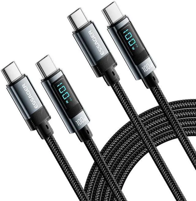 Main image of USB C Charger Cable (6ft 100W, 2Pack) Braided Type C Charger Fast Charging for iPhone 15 / 15Pro / 15Plus / 15ProMax MacBook Pro 2020, iPad Pro 2020, iPad Air 4,  Galaxy S23+/S23 Ultra