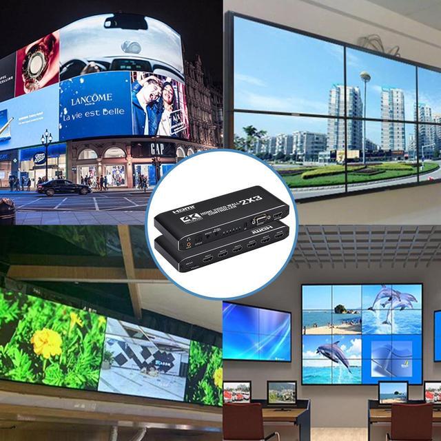 Alt view image 7 of 7 - Video Wall Controller, 4K@30Hz 2X3 TV Wall Processor with 1 HDMI Input+ 6 HDMI Output + Audio Out, with RS232. Support 180° Rotate, 6 Output Support Images Stitching 2x3 2x2 1x6 6x1 etc