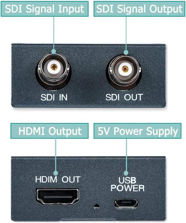 Alt view image 2 of 7 - SDI to HDMI Converter, SDI in HDMI Out with SDI Loopout, 1080P@60Hz Audio Embedder Support HDMI 1.3, 3G/HD-SDI Auto Format Detection Extender for Camera CCTV