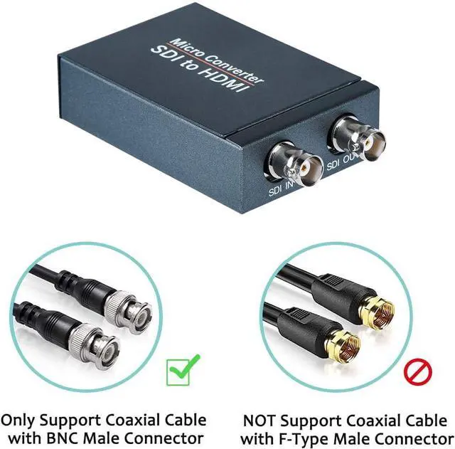 Alt view image 4 of 7 - SDI to HDMI Converter, SDI in HDMI Out with SDI Loopout, 1080P@60Hz Audio Embedder Support HDMI 1.3, 3G/HD-SDI Auto Format Detection Extender for Camera CCTV