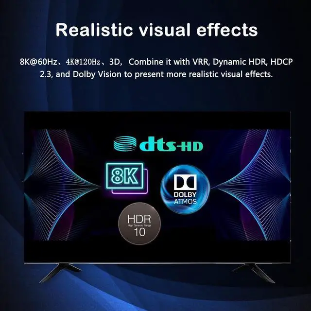 Alt view image 5 of 7 - 8K@60Hz HDMI 2.1 Switch, 8K HDMI Switcher Splitter 2 in 1 Out, Supports 8K@60Hz, 4K@120Hz, 1080P@240Hz, HDR10+, 3D, Dolby Compatible with PS5 Xbox Blu-Ray Player etc