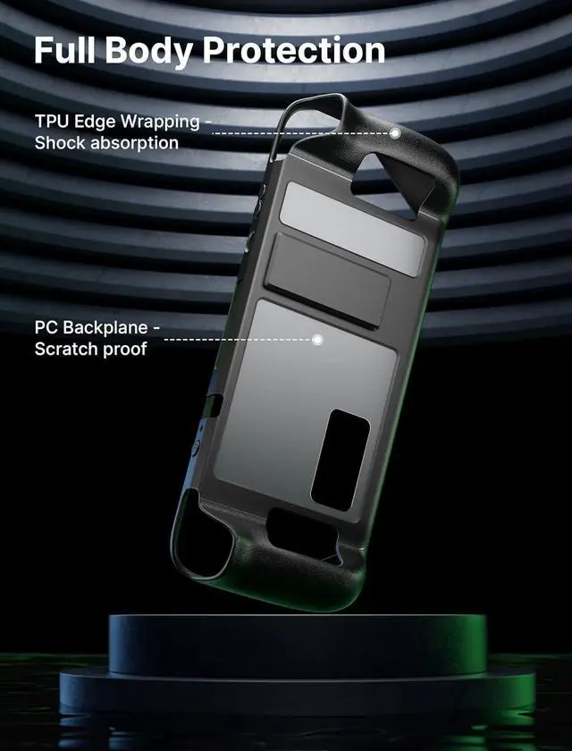 Alt view image 2 of 6 - Kickstand Case Compatible with Steam Deck/OLED, PC0105 Upgrade The Adjustable Angle Stand Steam Deck Cover TPU Protective Case, Shock-Absorption, Non-Slip and Anti-Scratch Design