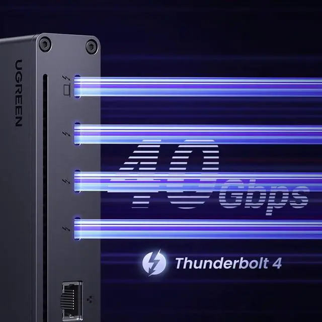 Alt view image 6 of 7 - Revodok Max 208 8-in-1 Thunderbolt 4 Dock - 40Gbps Hub, 3 x Thunderbolt 4, Dual 4K@60Hz or Single 8K Display, 85W Charging, Gigabit Ethernet, 3 x USB A 3.2 for Mac M1/M2/M3/M4 Pro/Max