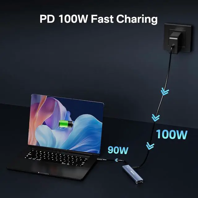 Alt view image 7 of 7 - ACASIS 7-in-1 USB C Hub Multiport Adapter With 4K@60HZ HDMI, 2 USB C, 1 USB A, PD 100W, SD/TF Card Reader for MacBook, Mac Mini, Laptop