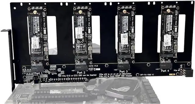 Alt view image 4 of 7 - ADT-R37 PCIe5.0x16 to 4-Port U.2/EDSFF Hard Disk Split Card 4x128Gbps 1 to 4 Expansion Adapter Compatible with Gen3/Gen4/Gen5 (R37D 5.0,to 4* E1.S/E3.S)
