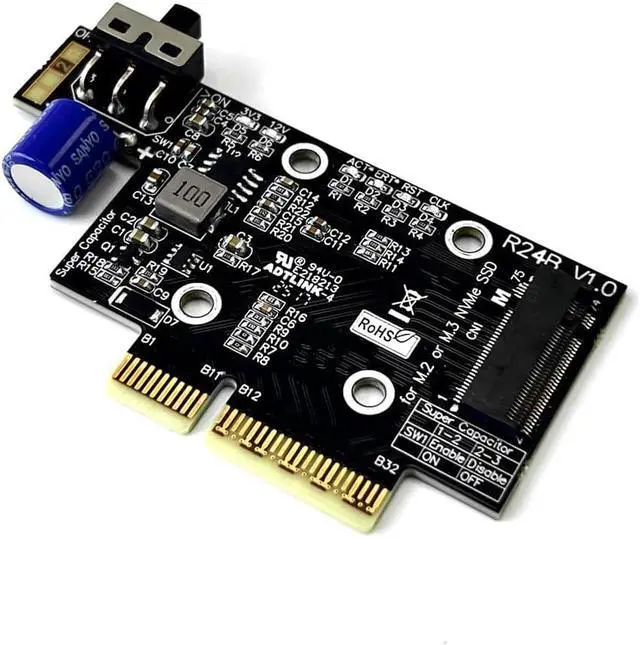 Alt view image 4 of 7 - ADT PCIe 5.0 x4 to M.2/M.3 NVME SSD Adapter Card 128G/bps with Bracket Compatible with M.2 NVMe 2230 2242 2260 2280 22110 SSD (R24B)