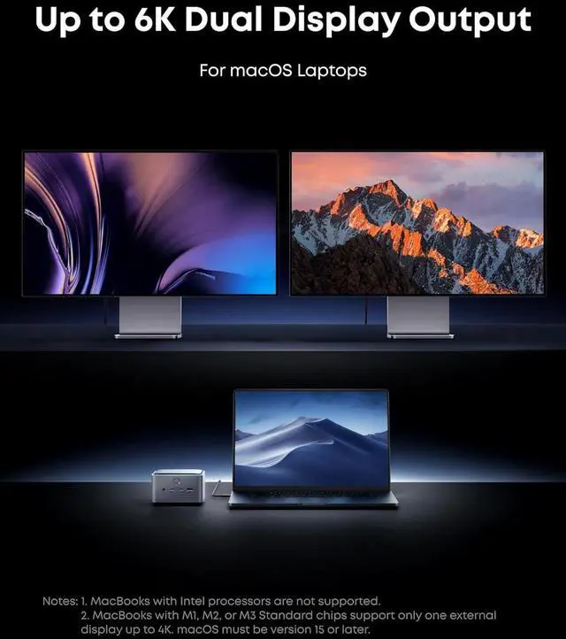 Alt view image 2 of 7 - Anker Prime TB5 Docking Station, 14-in-1 Thunderbolt 5 Dock with 120Gbps Max Transfer, 140W Max Charging, Ambient LED Lighting, Cooling System, Up to 8K Display for Thunderbolt 5/4 Laptops