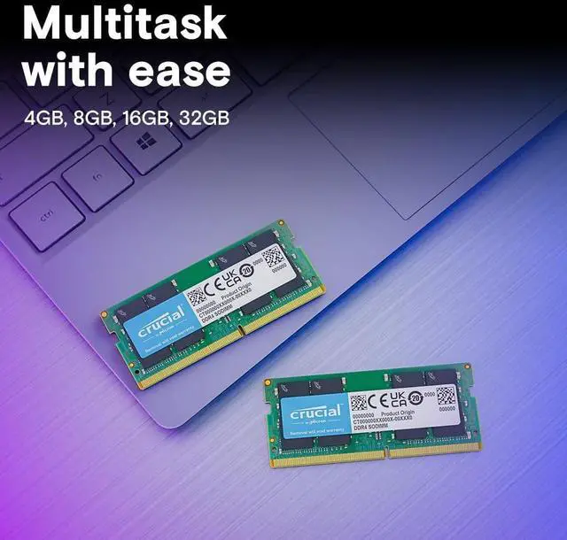 Alt view image 3 of 4 - 32GB DDR4 RAM 3200MHz (PC4-25600), Downclockable to 2933/2666MHz Laptop Memory, SODIMM 260-Pin CL22, Compatible with 13th Gen In-tel Core and A-M-D Ryzen 7000 - CT32G4SFD832A
