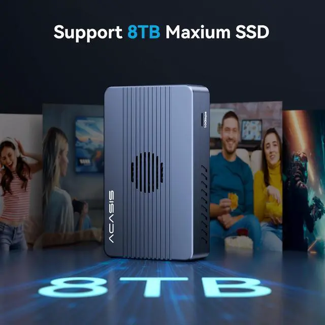 Alt view image 3 of 7 - ACASIS 40Gbps M.2 NVMe SSD Enclosure, Mac mini Dock Dual Monitor, USBC Hub with Cooling Fan,2 * 4K@60HZ, 2*USBA-10G, 1*USBC-10G,PD 100W, Works for M1/M2,Support SSD 2280/2260/2242/2230 B+M M-Key