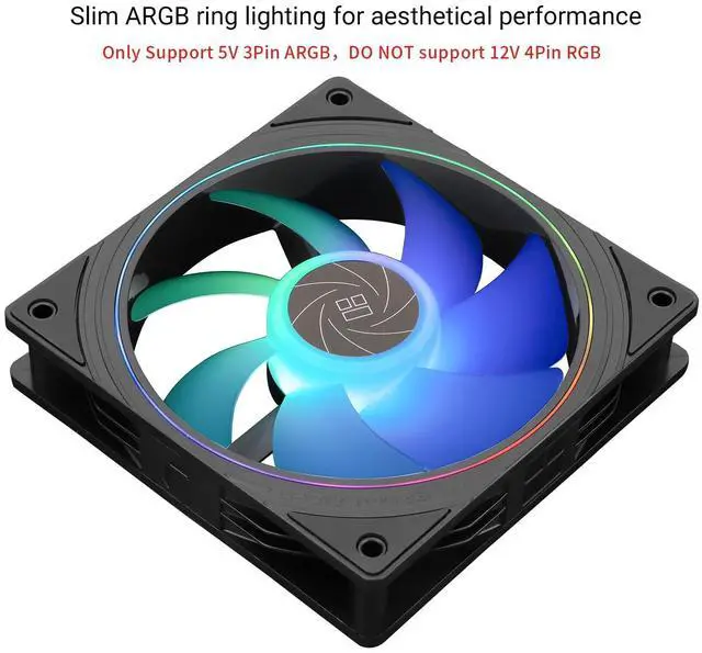 Alt view image 3 of 4 - Thermalright TL-S12-S X3 CPU Case 120mm Cooler Fan, 4pin PWM Silent Computer Fan Under 23.2dB(A) for Case CPU Liquid Cooler Quiet CPU PC ARGB Fans