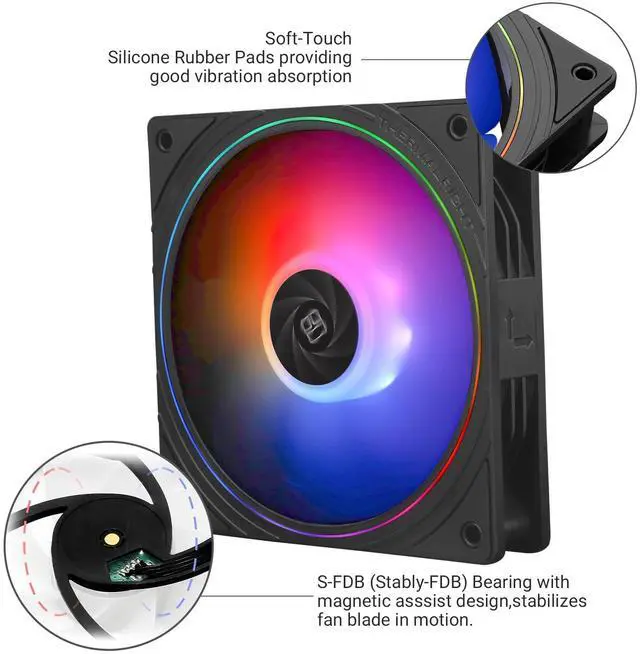 Alt view image 4 of 4 - Thermalright TL-S12-S X3 CPU Case 120mm Cooler Fan, 4pin PWM Silent Computer Fan Under 23.2dB(A) for Case CPU Liquid Cooler Quiet CPU PC ARGB Fans