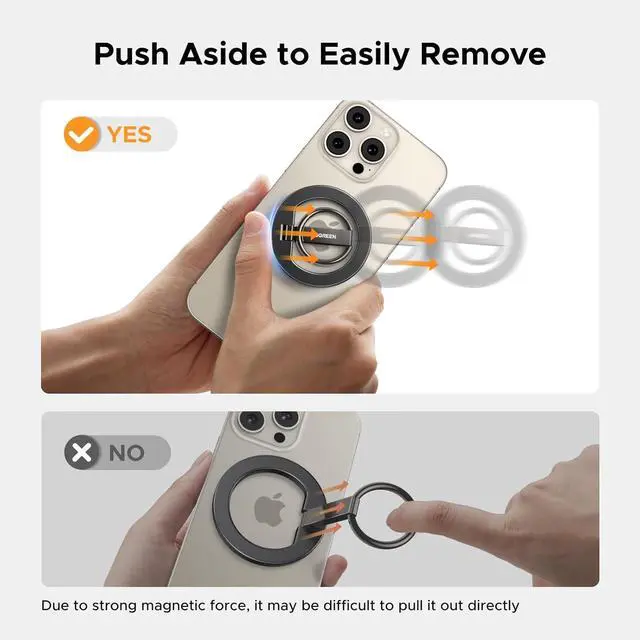 Alt view image 2 of 7 - Magnetic Phone Grip for MagSafe Phone Holder, Universal Strong Magnetic Ring Phone Stand Compatible with iPhone 16 Pro, iPhone 15 Pro Max, iPhone 14 13 12, MagSafe Accessories