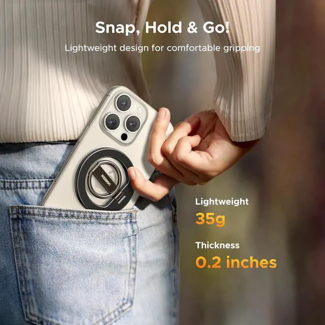 Alt view image 3 of 7 - Magnetic Phone Grip for MagSafe Phone Holder, Universal Strong Magnetic Ring Phone Stand Compatible with iPhone 16 Pro, iPhone 15 Pro Max, iPhone 14 13 12, MagSafe Accessories