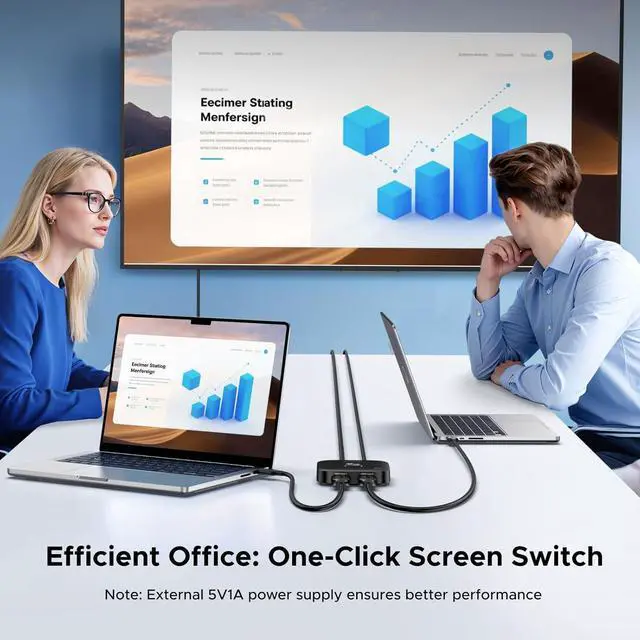 Alt view image 3 of 7 - HDMI 2.1 Switch 2 in 1 Out 8K@60Hz Ultra HD Supports 4K@240Hz 4K@120Hz VRR HDR10+ Dolby Atmos 48Gbps HDMI Switcher Compatible with Switch/Switch 2 PS5 Xbox Roku Firestick Apple TV
