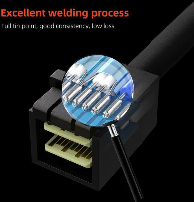 Alt view image 6 of 7 - Internal 12G Mini SAS HD to U.2 / SFF-8643 to SFF-8639 Cable 0.5m with 15Pin SATA Power for U.2 SSD