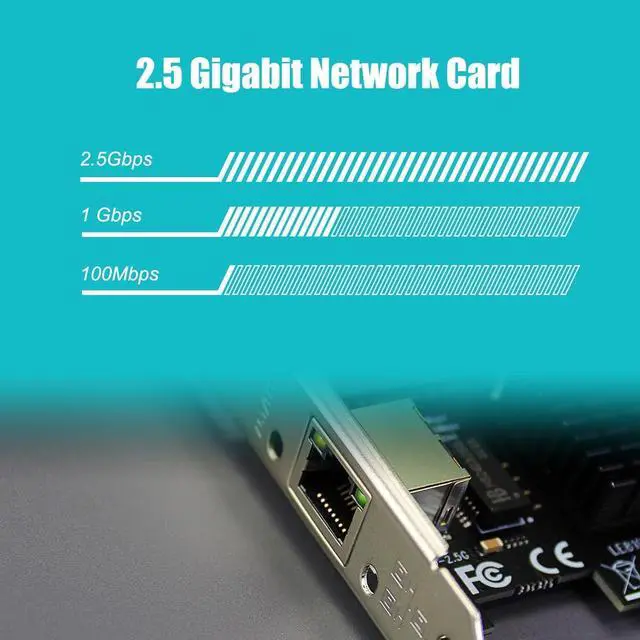 Alt view image 7 of 7 - LE8105 2.5Gb PCIe Network Card for Desktop PC, 2500/1000/100Mbps Giga-bit Ethernet RJ45 LAN Port, PCIE X1 Interface, Regular & Low Profile Bracket