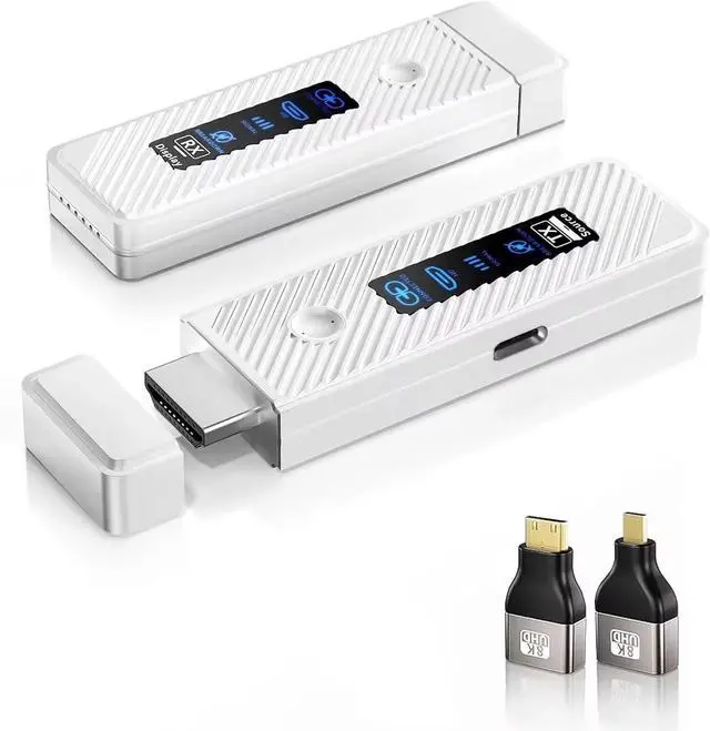 Main image of Wireless HDMI Transmitter and Receiver 165FT/50M, Plug & Play Portable 5G+2.4G Wireless HDMI Extender Kit for 4K Decode Input 1080P Output, for Audio to Monitor from Laptop/TV Box White