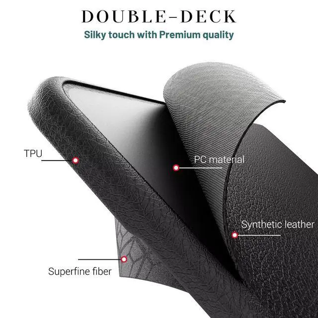 Alt view image 5 of 7 - Case for MacBook Pro 16 inch 2024-2021 A3403 A3186 A2991 A2780 A2485 M4-M1, Shock-Absorbing Protection Case with Magnetically-Folio Stand &Mouse Pad/Bag (Leather-Like Color Black)