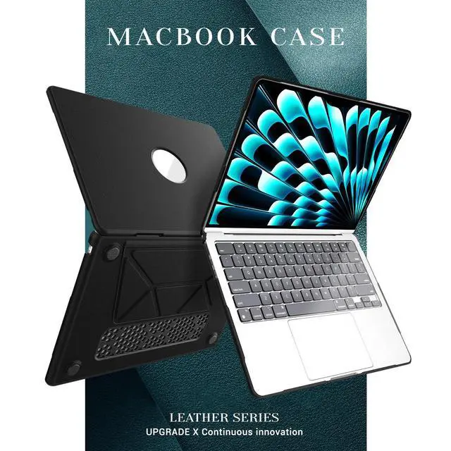 Alt view image 6 of 7 - Case for MacBook Pro 16 inch 2024-2021 A3403 A3186 A2991 A2780 A2485 M4-M1, Shock-Absorbing Protection Case with Magnetically-Folio Stand &Mouse Pad/Bag (Leather-Like Color Black)