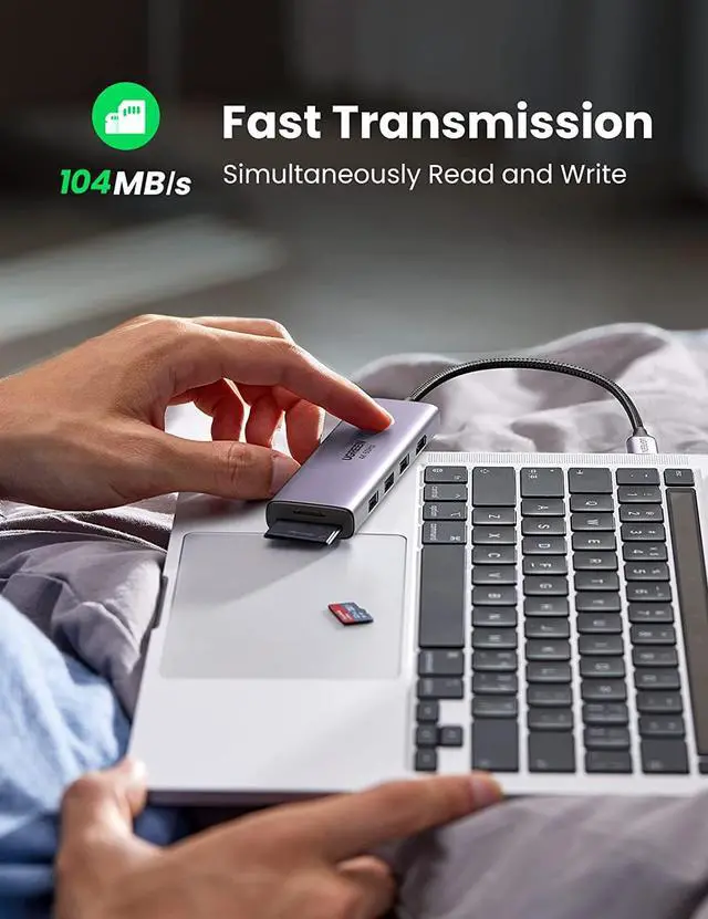 Alt view image 4 of 7 - UGREEN USB C Hub HDMI Adapter 4K@60Hz for MacBook Pro 2021/2020/2019/2018, 6 in 1 Dongle USB-C to HDMI, Sd/TF Card Reader, and 3 Ports USB 3.0