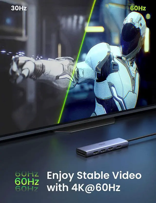 Alt view image 3 of 7 - UGREEN USB C Hub HDMI Adapter 4K@60Hz for MacBook Pro 2021/2020/2019/2018, 6 in 1 Dongle USB-C to HDMI, Sd/TF Card Reader, and 3 Ports USB 3.0