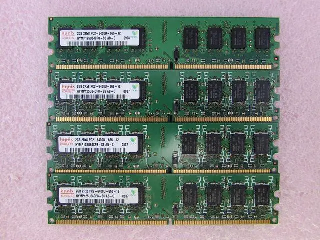 Main image of Hynix HYMP125U64CP8-S6 8GB 4 x 2GB PC2-6400U DDR2 800 Non-ECC Unbuff Memory Kit