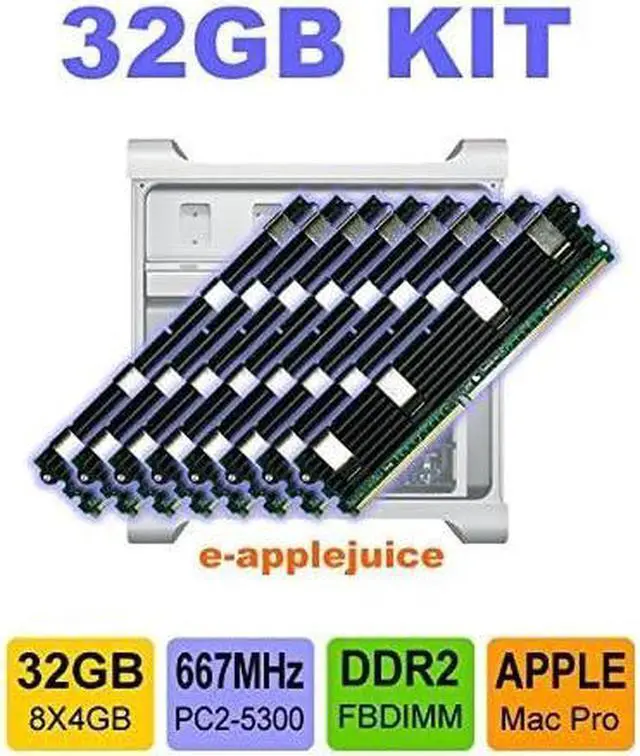 Alt view image 3 of 3 - 32GB Kit (8x4GB) DDR2 Fully Buffered PC2-5300 667MHz FBDIMM Memory RAM for 2006, 2007 Apple Mac Pro