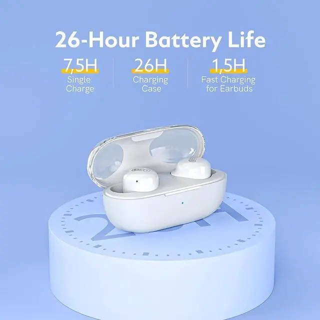 Alt view image 4 of 7 - QCY T17S True Wireless Earbuds, Bluetooth 5.2 Earphone with Mic, Qualcomm QCC3040 Waterproof in-Ear Headphones, CVC 8.0 Noise Reduction, AptX Low Latency Ear Buds, Deep Bass, 28H Playtime (White)
