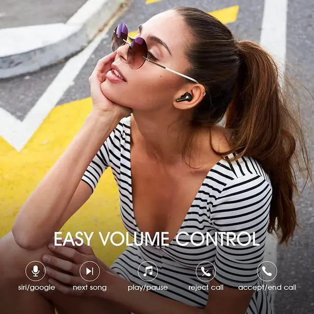 Alt view image 6 of 7 - QCY T11 True Wireless Earbuds with 4 Mics Noise Cancelling, in-Ear Detection Headphones Bluetooth 5.1, Deep Bass, App Customize, Touch Control, Type-C, 35H Paytime Earphone for Workout (Black)