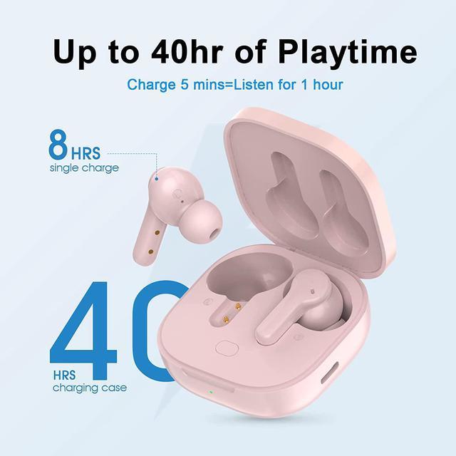 QCY T13 Wireless Earbuds Bluetooth 5.1 Headphones Touch Control with  Charging Case, 40H Playtime, IPX5 Waterproof Stereo Earphones 