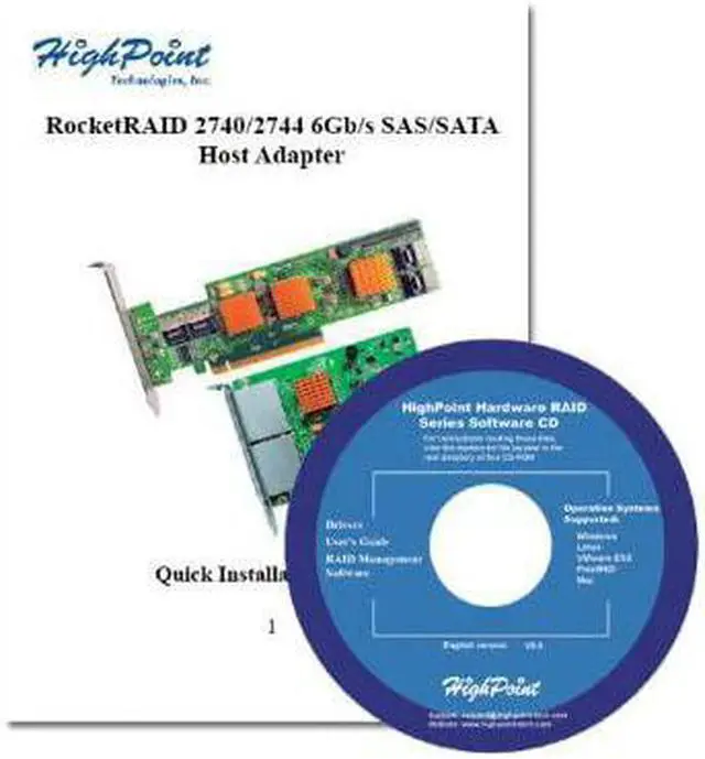 Alt view image 3 of 6 - HighPoint RocketRAID 2744 16-Port PCI-Express 2.0 x16 SAS/SATA RAID Controller