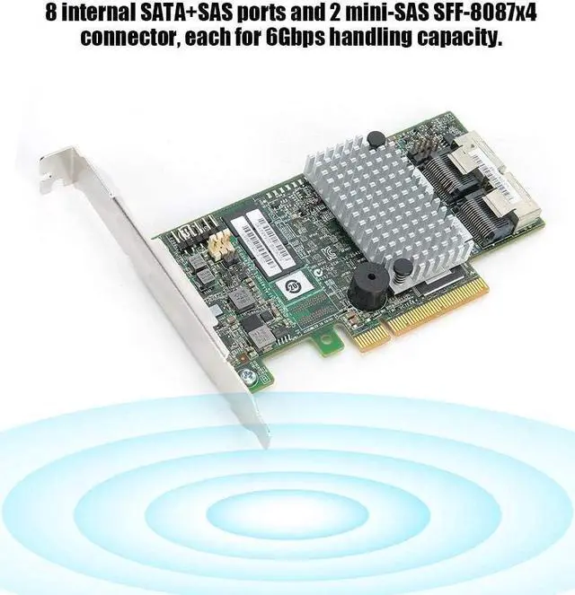 Alt view image 3 of 7 - ASHATA LSI 9267 8i 2208 Dual core Main Control Disk RAID Card Contreller Card PCIEx8 6GBps 512M Support RAID0 1 (S)