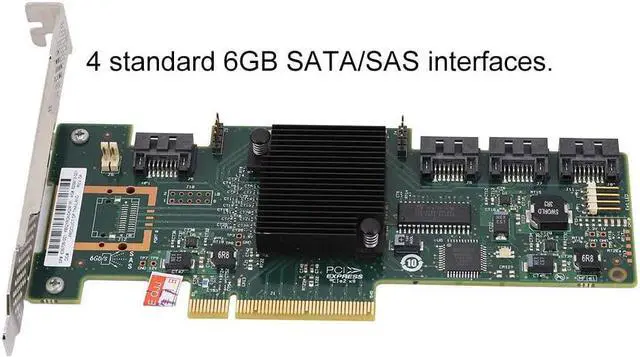 Alt view image 2 of 7 - SSD Array Card 4-Port RAID Storage Controller Card 6GB SATA/SAS Array Card for LSI IR/IT Mode, for Windows 10/8/7 with Driver(LSI IR)