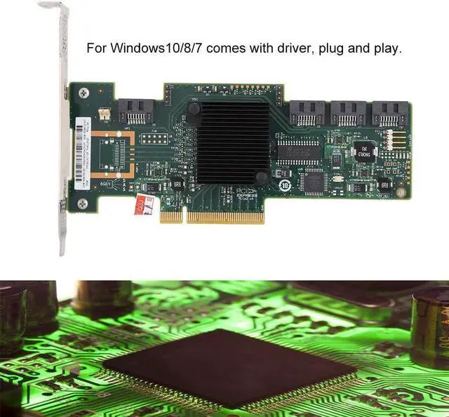 Alt view image 6 of 7 - SSD Array Card 4-Port RAID Storage Controller Card 6GB SATA/SAS Array Card for LSI IR/IT Mode, for Windows 10/8/7 with Driver(LSI IR)