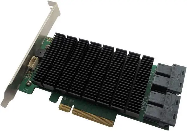 Alt view image 3 of 4 - HighPoint Technologies RocketRAID 2840C PCIe 3.0 x8 16-Port 6Gb/s SAS/SATA RAID Controller