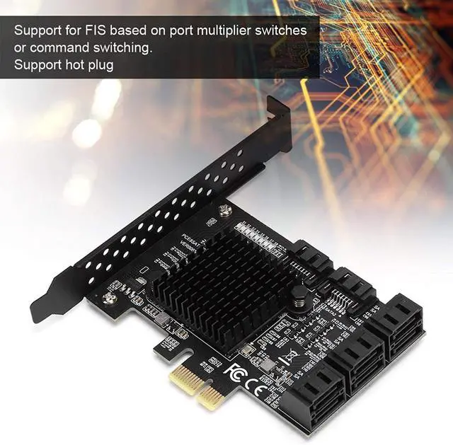 Alt view image 3 of 7 - PCE8SAT-M01 PCI-E to SATA 3.0 Expansion Card, 8-Port, Compatible with SATA 6G/3G/1.5G, PCI-E 1X 2X 4X 8X 16X Interface
