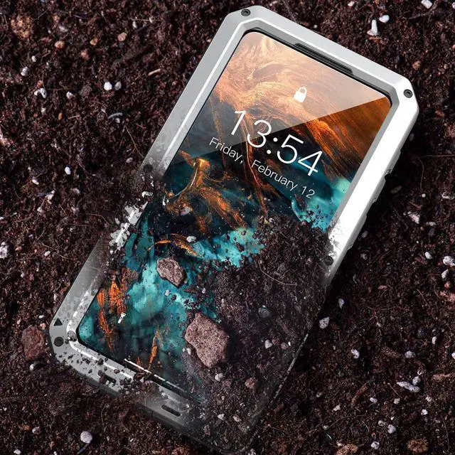 Alt view image 4 of 7 - for Galaxy S23 Case, Full Body Protective Cover Heavy Duty Shockproof Tough Armour Aluminum Alloy Metal Case with Silicone Built-in Screen Protector for SAM-UNG Galaxy S23 6.1" - Silver