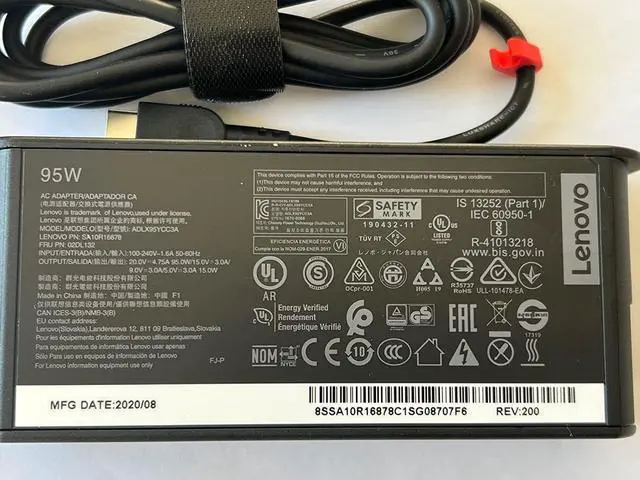 Main image of Replacement for Lenovo 95W USB C AC Adapter for P/N: ADLX95YCC3A, SA10R16878, 02DL132, ADLX95YLC2A, GX20Z46240