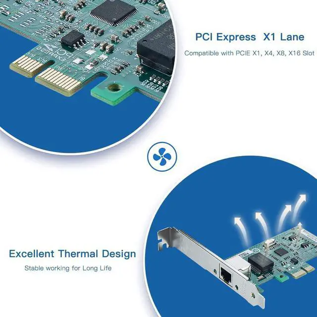 Alt view image 4 of 6 - Gigabit PCIe NIC with Intel 82574L Chip, 1Gb Network Card Compare to Intel EXPI9301CT/ EXPI9301CTBLK NIC, Single RJ45 Port, PCI Express X1, Ethernet Card for Windows/Windows Server/Linux