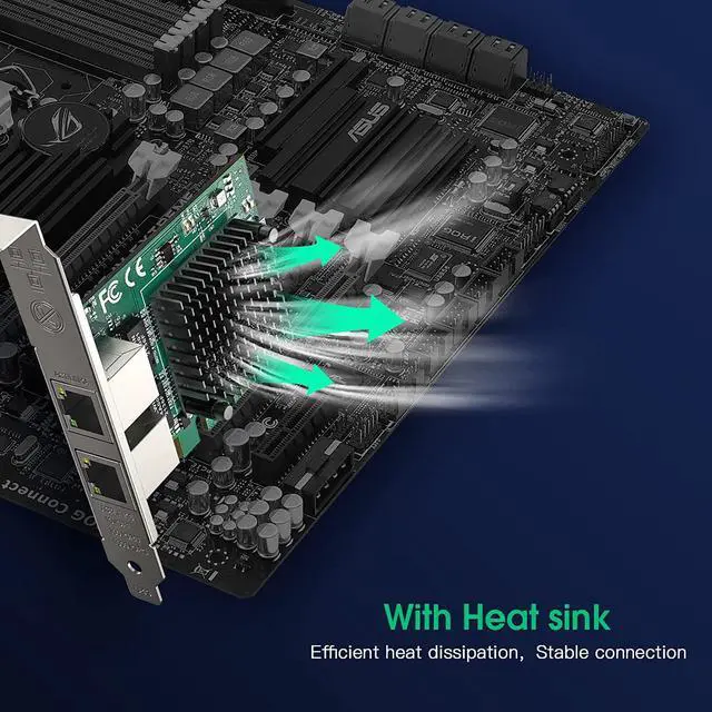 Alt view image 4 of 6 - 1G Gigabit Ethernet Converged Network Card, Dual RJ45 Port Server Network Card with Intel 82571 Chipset Ethernet Adapter Low Profile LAN NIC Card for Support PXE for Windows/Windows Server/Linux