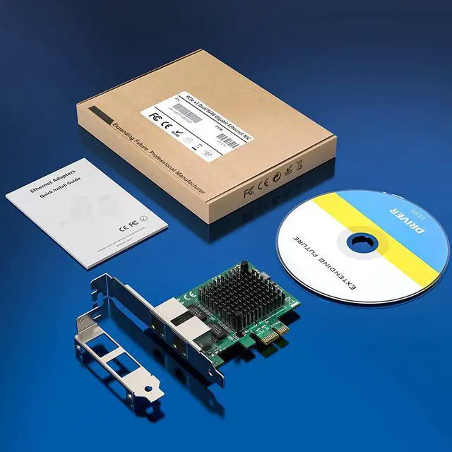 Alt view image 6 of 6 - 1G Gigabit Ethernet Converged Network Card, Dual RJ45 Port Server Network Card with Intel 82571 Chipset Ethernet Adapter Low Profile LAN NIC Card for Support PXE for Windows/Windows Server/Linux