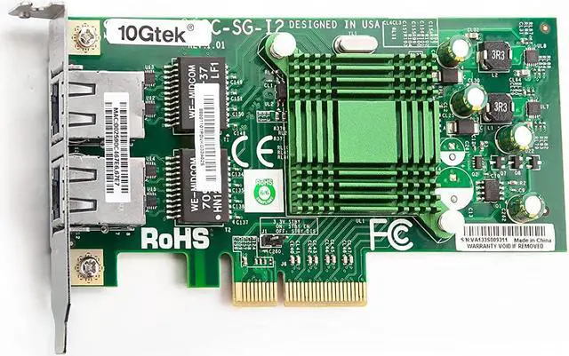 Alt view image 2 of 3 - 2-Port Gigabit Ethernet LAN Card (AOC-SG-I2), for Intel 82575EB Chip, Dual RJ45 Copper Ports, PCIe2.0 X1