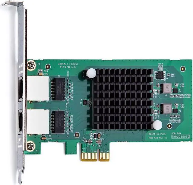 Alt view image 3 of 5 - 10/100/1000Mbps Gigabit Ethernet Converged Network Adapter (NIC) with Intel 82576 Chip | Ethernet PCI Express Network Card | Dual RJ45 Copper Ports | PCI Express 2.0 X1 | Compare to Intel E1G42ET