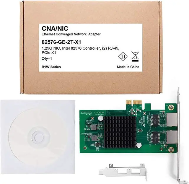 Alt view image 5 of 5 - 10/100/1000Mbps Gigabit Ethernet Converged Network Adapter (NIC) with Intel 82576 Chip | Ethernet PCI Express Network Card | Dual RJ45 Copper Ports | PCI Express 2.0 X1 | Compare to Intel E1G42ET