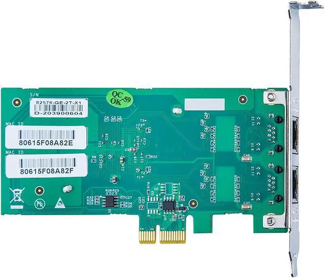 Alt view image 4 of 5 - 10/100/1000Mbps Gigabit Ethernet Converged Network Adapter (NIC) with Intel 82576 Chip | Ethernet PCI Express Network Card | Dual RJ45 Copper Ports | PCI Express 2.0 X1 | Compare to Intel E1G42ET