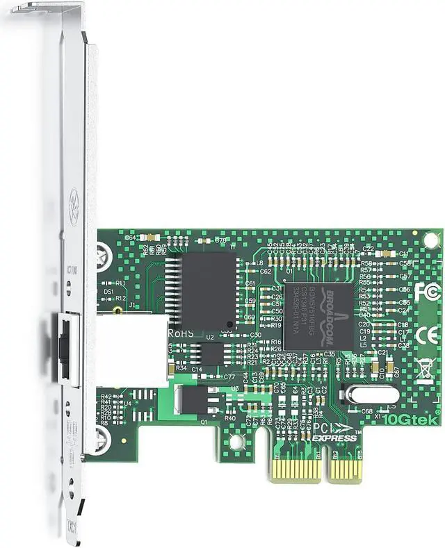 Alt view image 2 of 3 - 1G 10/100/1000Mbps Gigabit Ethernet Converged Network Adapter (NIC) with Broadcom BCM5751 Chip | Ethernet PCI Express Network Card | Single RJ45 Port | PCI Express X1 | Compare to Broadcom BCM5751-T1